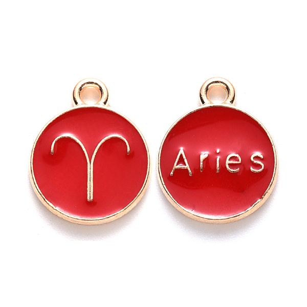 PandaHall Alloy Enamel Pendants, Cadmium Free & Lead Free, Flat Round with Constellation, Light Gold, Red, Aries, 15x12x2mm, Hole: 1.5mm...
PandaHall Alloy Enamel Pendants, Cadmium Free & Lead Free, Flat Round with Constellation, Light Gold, Red, Aries, 15x12x2mm, Hole: 1.5mm...