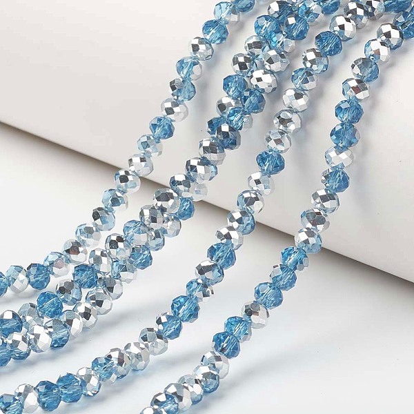 PandaHall Electroplate Transparent Glass Beads Strands, Half Silver Plated, Faceted, Rondelle, Deep Sky Blue, 3.5x3mm, Hole: 0.4mm, about...
PandaHall Electroplate Transparent Glass Beads Strands, Half Silver Plated, Faceted, Rondelle, Deep Sky Blue, 3.5x3mm, Hole: 0.4mm, about...
