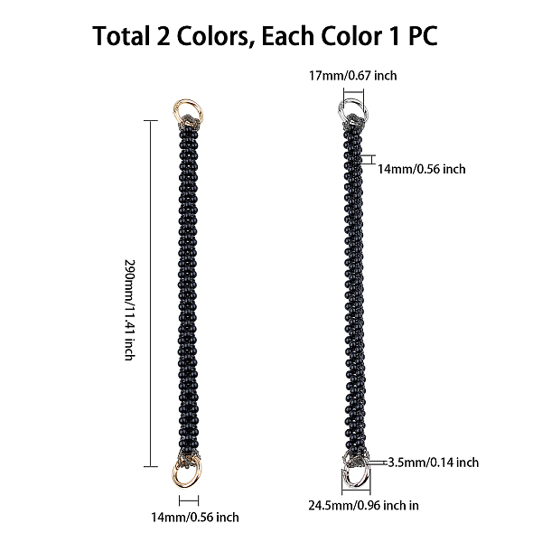 PandaHall ABS Plastic Bag Handles, with Alloy Spring Gate Rings, for Bag Straps Replacement Accessories, Mixed Color, 290x14x14mm, Clasp...
PandaHall ABS Plastic Bag Handles, with Alloy Spring Gate Rings, for Bag Straps Replacement Accessories, Mixed Color, 290x14x14mm, Clasp...