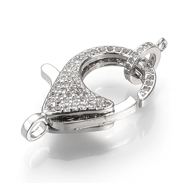 PandaHall Brass Micro Pave Cubic Zirconia Lobster Claw Clasps, Platinum, 32x18x6mm, Hole: 1~2mm Brass+Cubic Zirconia Others
PandaHall Brass Micro Pave Cubic Zirconia Lobster Claw Clasps, Platinum, 32x18x6mm, Hole: 1~2mm Brass+Cubic Zirconia Others