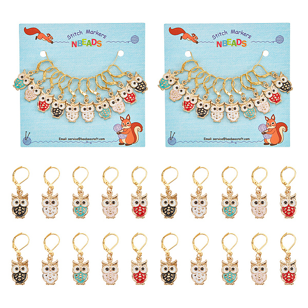 PandaHall 10Pcs 5 Colors Alloy Enamel Owl Charm Locking Stitch Markers, with Gold Tone Brass Leverback Earring Findings, Mixed Color, 3.8cm..., Multicolor
PandaHall 10Pcs 5 Colors Alloy Enamel Owl Charm Locking Stitch Markers, with Gold Tone Brass Leverback Earring Findings, Mixed Color, 3.8cm..., Multicolor