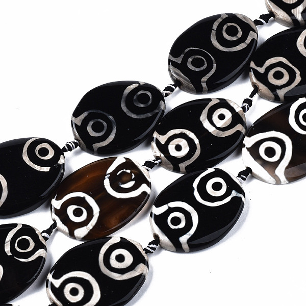 PandaHall Tibetan Style dZi Beads Strands, Natural Tibetan Agate Beads, Dyed, Oval, 2-Eye, 39~41x28~30x5~7mm, Hole: 1.8mm, about 8pcs/strand..., Black
PandaHall Tibetan Style dZi Beads Strands, Natural Tibetan Agate Beads, Dyed, Oval, 2-Eye, 39~41x28~30x5~7mm, Hole: 1.8mm, about 8pcs/strand..., Black