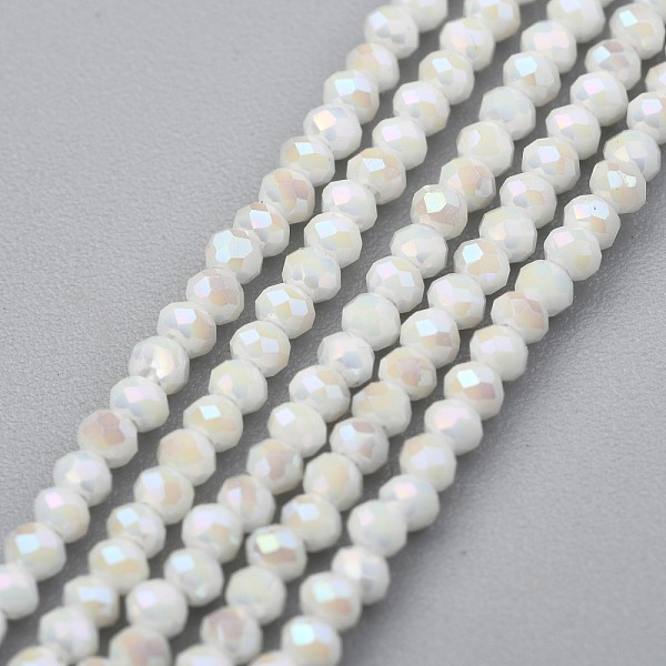 PandaHall Electroplate Glass Beads Strands, AB Color Plated, Faceted, Abacus, White, 2x1.5~1.6mm, Hole: 0.8mm, about 235 pcs/Strand, 14.17...
PandaHall Electroplate Glass Beads Strands, AB Color Plated, Faceted, Abacus, White, 2x1.5~1.6mm, Hole: 0.8mm, about 235 pcs/Strand, 14.17...