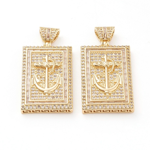 PandaHall Brass Micro Pave Clear Cubic Zirconia Pendants, Long-Lasting Plated, Rectangle with Anchor, Real 18K Gold Plated, 47x24x6mm, Hole...
PandaHall Brass Micro Pave Clear Cubic Zirconia Pendants, Long-Lasting Plated, Rectangle with Anchor, Real 18K Gold Plated, 47x24x6mm, Hole...