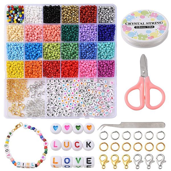 PandaHall DIY Bracelets Making Kit, Including Cube & Heart Pattern & Acrylic & Glass Seed Beads, Alloy Clasps, Scissors, Tweezers, Elastic..., Multicolor
PandaHall DIY Bracelets Making Kit, Including Cube & Heart Pattern & Acrylic & Glass Seed Beads, Alloy Clasps, Scissors, Tweezers, Elastic..., Multicolor