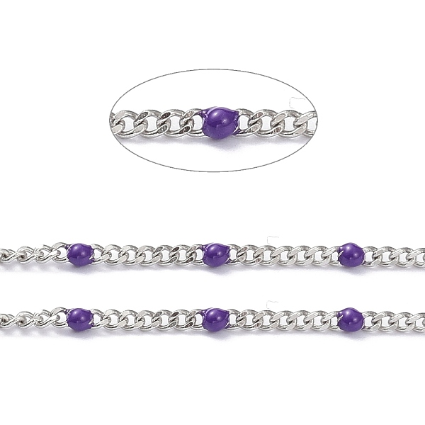 PandaHall 304 Stainless Steel Enamel Curb Chains, with Spool, Soldered, Faceted, Indigo, 2.5x2x0.8mm, 32.80Feet/roll(10m/roll) 304 Stainless..., Purple
PandaHall 304 Stainless Steel Enamel Curb Chains, with Spool, Soldered, Faceted, Indigo, 2.5x2x0.8mm, 32.80Feet/roll(10m/roll) 304 Stainless..., Purple