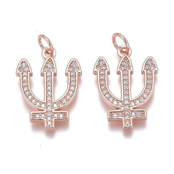 PandaHall Brass Micro Pave Clear Cubic Zirconia Pendants, Long-Lasting Plated, With Jump Rings, Three Teeth Fork, Rose Gold, 19x14x2mm, Hole...
PandaHall Brass Micro Pave Clear Cubic Zirconia Pendants, Long-Lasting Plated, With Jump Rings, Three Teeth Fork, Rose Gold, 19x14x2mm, Hole...
