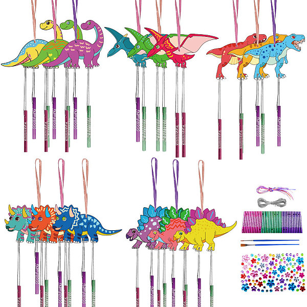 PandaHall DIY Dinosaur Wood Wind Chime Making Kit, Including 45Pcs Aluminum Tube Wind Chim, 15Pcs Wood Dinosaur, 13M Silver Wire, 2Pcs Brush..., Multicolor
PandaHall DIY Dinosaur Wood Wind Chime Making Kit, Including 45Pcs Aluminum Tube Wind Chim, 15Pcs Wood Dinosaur, 13M Silver Wire, 2Pcs Brush..., Multicolor