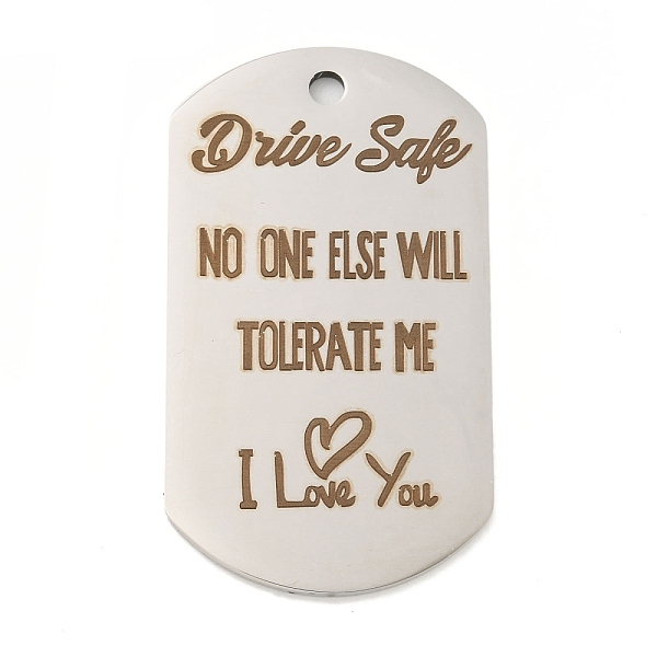 PandaHall 201 Stainless Steel Pendants, Driving Safety Message Charms, Oval with Word Charms, Stainless Steel Color, 49x28x2mm, Hole: 3mm...
PandaHall 201 Stainless Steel Pendants, Driving Safety Message Charms, Oval with Word Charms, Stainless Steel Color, 49x28x2mm, Hole: 3mm...