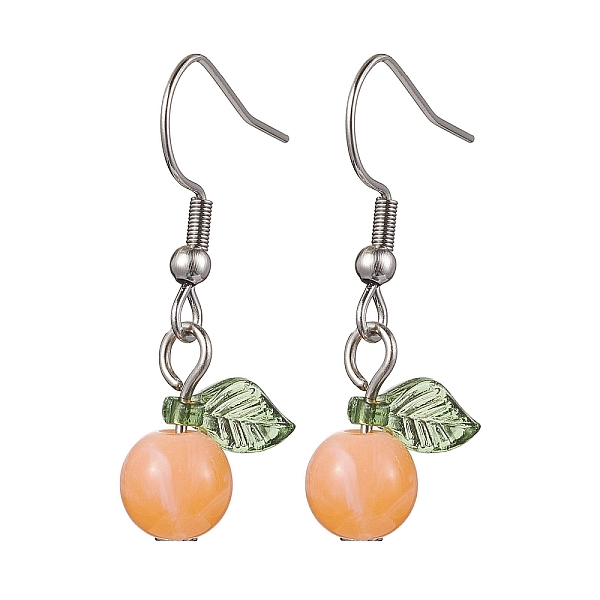 PandaHall Acrylic Dangle Earrings, with 304 Stainless Steel Earring Hooks, Round with Leaf, Coral, 32.5x12.5mm Acrylic Round Red
PandaHall Acrylic Dangle Earrings, with 304 Stainless Steel Earring Hooks, Round with Leaf, Coral, 32.5x12.5mm Acrylic Round Red