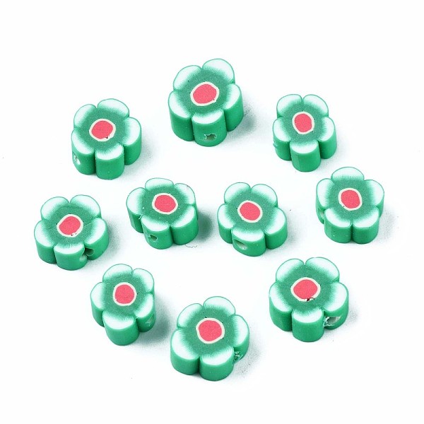 PandaHall Handmade Polymer Clay Beads, Flower, Medium Sea Green, 7~10x7~11x3~5mm, Hole: 1.6mm Polymer Clay Flower
PandaHall Handmade Polymer Clay Beads, Flower, Medium Sea Green, 7~10x7~11x3~5mm, Hole: 1.6mm Polymer Clay Flower
