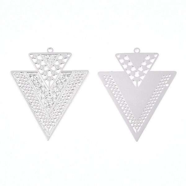 PandaHall Rack Plating Brass Filigree Pendants, Long-Lasting Plated, Triangle, Nickel Free, Platinum, 40x32.5x0.4mm, Hole: 1.5mm Brass...
PandaHall Rack Plating Brass Filigree Pendants, Long-Lasting Plated, Triangle, Nickel Free, Platinum, 40x32.5x0.4mm, Hole: 1.5mm Brass...