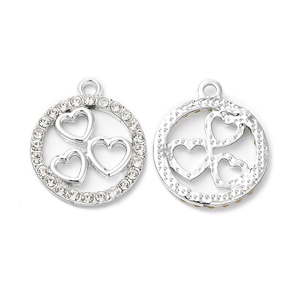 PandaHall Rack Plating Alloy Crystal Rhinestone Pendants, Ring with Heart Charms, Platinum, 22.5x19x2mm, Hole: 2mm Alloy+Rhinestone Ring..., Clear
PandaHall Rack Plating Alloy Crystal Rhinestone Pendants, Ring with Heart Charms, Platinum, 22.5x19x2mm, Hole: 2mm Alloy+Rhinestone Ring..., Clear