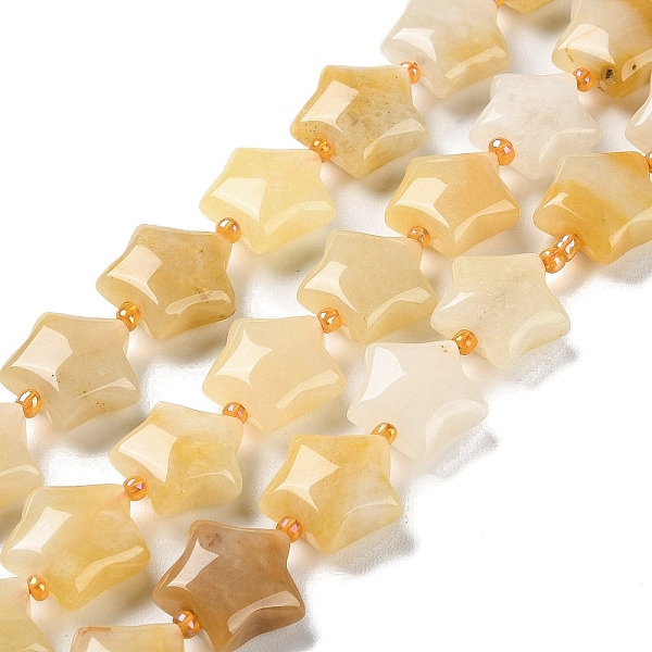 PandaHall Natural Yellow Aventurine Beads Strands, with Seed Beads, Puffed Star, 14~15.5x15~16x6.5~7mm, Hole: 1mm, about 24~25pcs/strand...
PandaHall Natural Yellow Aventurine Beads Strands, with Seed Beads, Puffed Star, 14~15.5x15~16x6.5~7mm, Hole: 1mm, about 24~25pcs/strand...