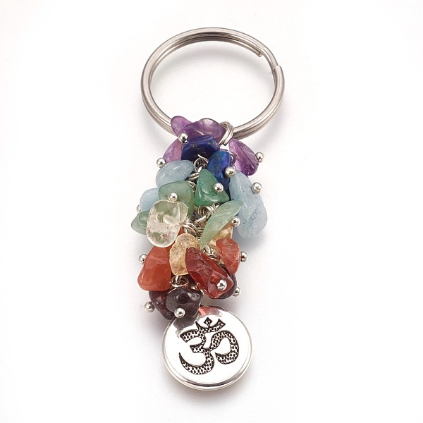 PandaHall Natural Gemstone Keychain, with Brass Findings, Flat Round with Om Symbol, 77mm, Pendant: 19x15x2mm Mixed Stone Flat Round..., Multicolor
PandaHall Natural Gemstone Keychain, with Brass Findings, Flat Round with Om Symbol, 77mm, Pendant: 19x15x2mm Mixed Stone Flat Round..., Multicolor