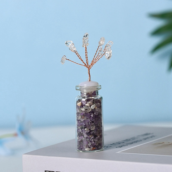 PandaHall Chip Natural Amethyst & Quartz Crystal Display Decorations, with Glass Bottle and Copper Wire, Wishing Tree, 81x26x21.5mm Amethyst...
PandaHall Chip Natural Amethyst & Quartz Crystal Display Decorations, with Glass Bottle and Copper Wire, Wishing Tree, 81x26x21.5mm Amethyst...