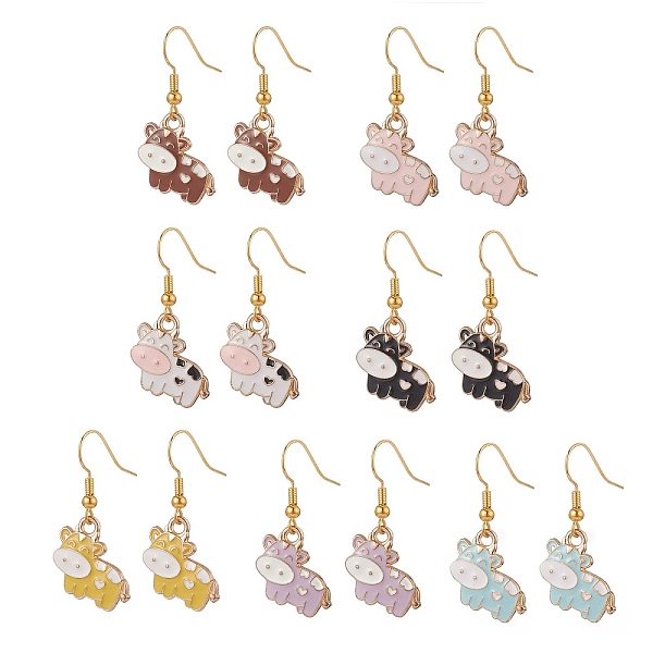 PandaHall 7 Pair 7 Color Alloy Enamel Cow Dangle Earrings, Golden Brass Jewelry for Women, Mixed Color, 33mm, Pin: 0.6mm, 1 Pair/color Alloy..., Multicolor
PandaHall 7 Pair 7 Color Alloy Enamel Cow Dangle Earrings, Golden Brass Jewelry for Women, Mixed Color, 33mm, Pin: 0.6mm, 1 Pair/color Alloy..., Multicolor