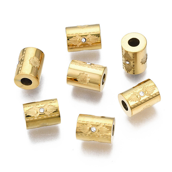 PandaHall 316 Surgical Stainless Steel Beads, with Crystal Rhinestone, Column, Real 14K Gold Plated, 8x6mm, Hole: 1.8mm 316 Surgical...
PandaHall 316 Surgical Stainless Steel Beads, with Crystal Rhinestone, Column, Real 14K Gold Plated, 8x6mm, Hole: 1.8mm 316 Surgical...