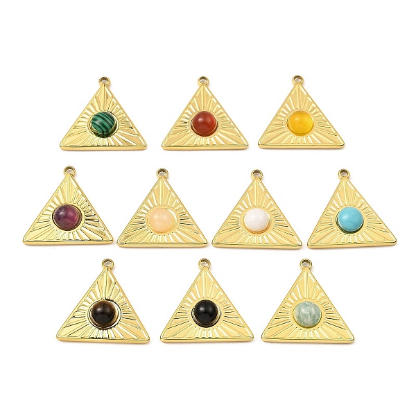 PandaHall Natural & Synthetic Gemstone Pendants, Ion Plating(IP) 316 Stainless Steel Triangle Charms, Real 24K Gold Plated, 21.5x21.5x5mm... 
PandaHall Natural & Synthetic Gemstone Pendants, Ion Plating(IP) 316 Stainless Steel Triangle Charms, Real 24K Gold Plated, 21.5x21.5x5mm...