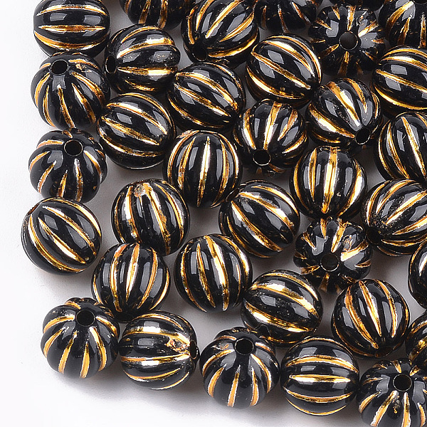 PandaHall Plating Acrylic Corrugated Beads, Metal Enlaced, Round, Black, 9.5~10mm, Hole: 2mm Acrylic Round Black
PandaHall Plating Acrylic Corrugated Beads, Metal Enlaced, Round, Black, 9.5~10mm, Hole: 2mm Acrylic Round Black