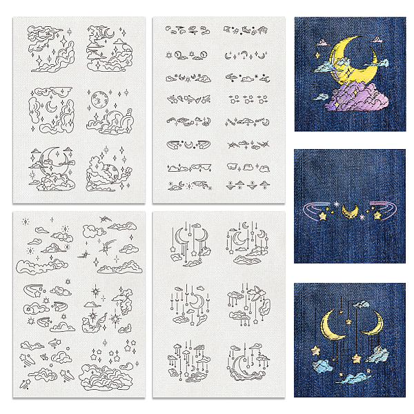 PandaHall 4 Sheets 11.6x8.2 Inch Stick and Stitch Embroidery Patterns, Non-woven Fabrics Water Soluble Embroidery Stabilizers, Cloud...
PandaHall 4 Sheets 11.6x8.2 Inch Stick and Stitch Embroidery Patterns, Non-woven Fabrics Water Soluble Embroidery Stabilizers, Cloud...