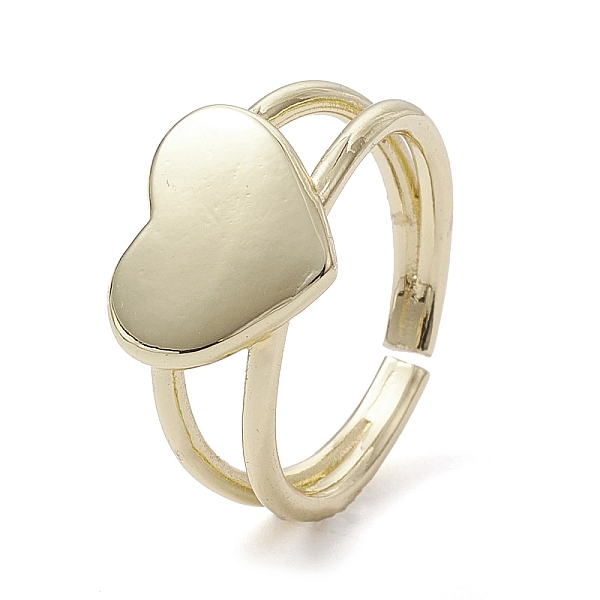 PandaHall Rack Plating Brass Open Cuff Rings, Blank Heart, Real 18K Gold Plated, US Size 7 1/2(17.7mm) Brass Heart
PandaHall Rack Plating Brass Open Cuff Rings, Blank Heart, Real 18K Gold Plated, US Size 7 1/2(17.7mm) Brass Heart