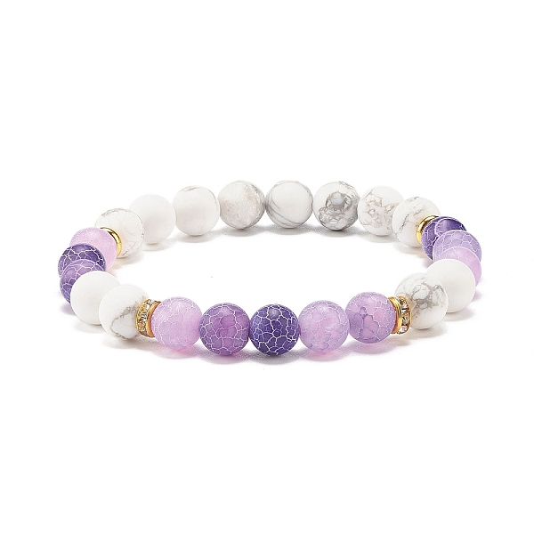 PandaHall Natural Weathered Agate & Howlite Round Beaded Stretch Bracelet, Gemstone Jewelry for Women, Dark Violet, Inner Diameter: 2-1/4...
PandaHall Natural Weathered Agate & Howlite Round Beaded Stretch Bracelet, Gemstone Jewelry for Women, Dark Violet, Inner Diameter: 2-1/4...