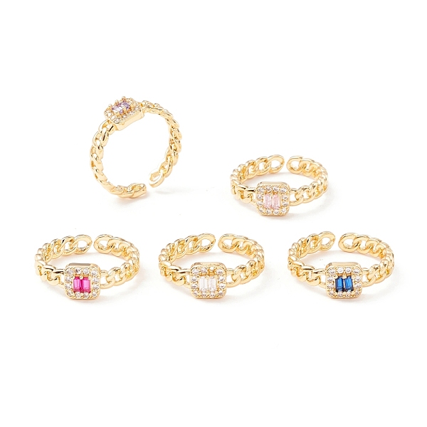 PandaHall Sparkling Cubic Zirconia Square Cuff Ring, Real 18K Gold Plated Curb Chain Shape Brass Open Ring for Women, Cadmium Free & Lead..., Multicolor
PandaHall Sparkling Cubic Zirconia Square Cuff Ring, Real 18K Gold Plated Curb Chain Shape Brass Open Ring for Women, Cadmium Free & Lead..., Multicolor