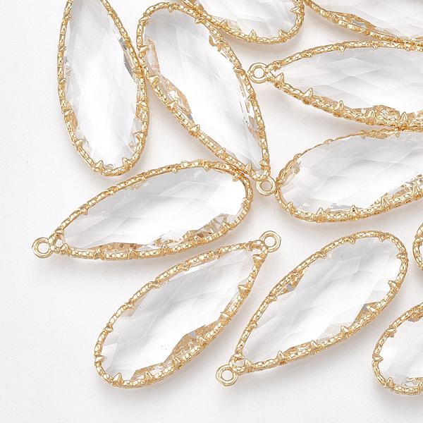 PandaHall Glass Pendants, with Brass Findings, Faceted, teardrop, Golden, Clear, 36.5x14x6mm, Hole: 1.4mm Brass+Glass Teardrop Clear
PandaHall Glass Pendants, with Brass Findings, Faceted, teardrop, Golden, Clear, 36.5x14x6mm, Hole: 1.4mm Brass+Glass Teardrop Clear