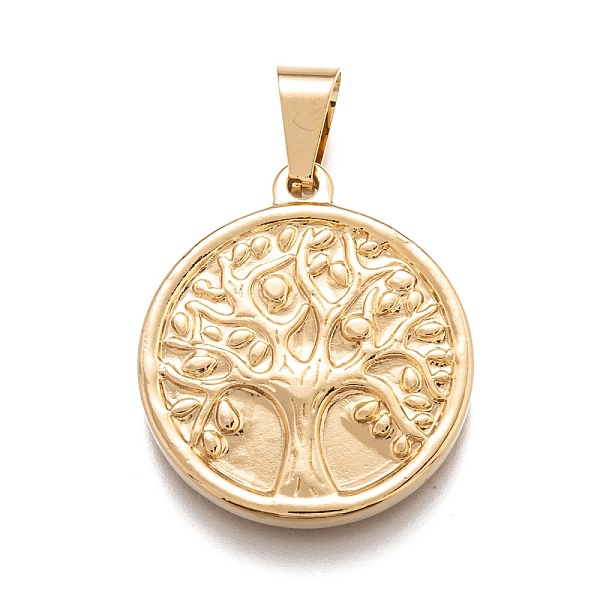 PandaHall 304 Stainless Steel Pendants, Flat Round with Tree of Life, Golden, 29x25.5x3mm, Hole: 4x7.5mm 304 Stainless Steel Flat Round
PandaHall 304 Stainless Steel Pendants, Flat Round with Tree of Life, Golden, 29x25.5x3mm, Hole: 4x7.5mm 304 Stainless Steel Flat Round