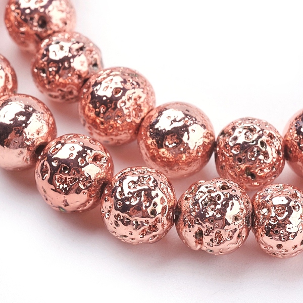 PandaHall Electroplated Natural Lava Rock Beads Strands, Round, Bumpy, Rose Gold Plated, 8~8.5mm, Hole: 1mm, about 47pcs/strand, 15.35 inch..., Red
PandaHall Electroplated Natural Lava Rock Beads Strands, Round, Bumpy, Rose Gold Plated, 8~8.5mm, Hole: 1mm, about 47pcs/strand, 15.35 inch..., Red