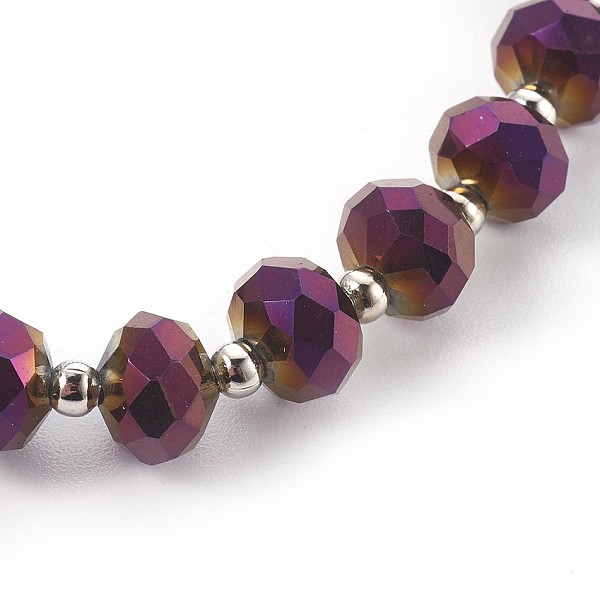 PandaHall Electroplate Glass Stretch Bracelets, with Brass Spacer Beads, Round, Purple Plated, 2-1/8 inch(5.3cm) Glass
PandaHall Electroplate Glass Stretch Bracelets, with Brass Spacer Beads, Round, Purple Plated, 2-1/8 inch(5.3cm) Glass