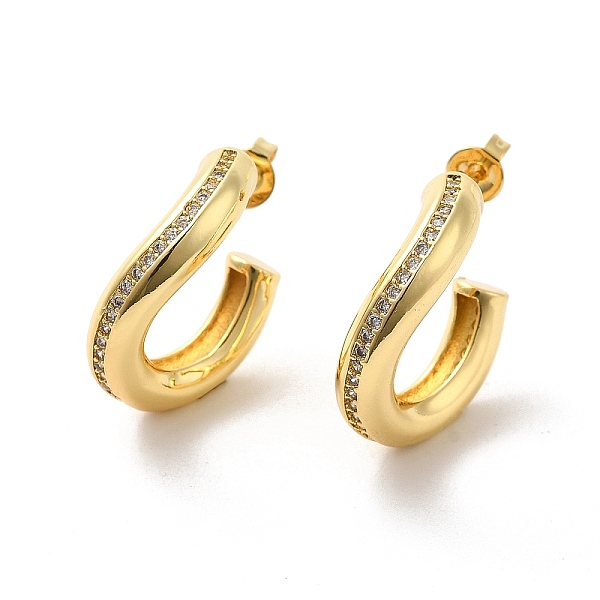 PandaHall Brass Micro Pave Cubic Zirconia Stud Earrings, Half Hoop Earrings, Real 18K Gold Plated, 20.5x5mm Cubic Zirconia Ring Clear
PandaHall Brass Micro Pave Cubic Zirconia Stud Earrings, Half Hoop Earrings, Real 18K Gold Plated, 20.5x5mm Cubic Zirconia Ring Clear