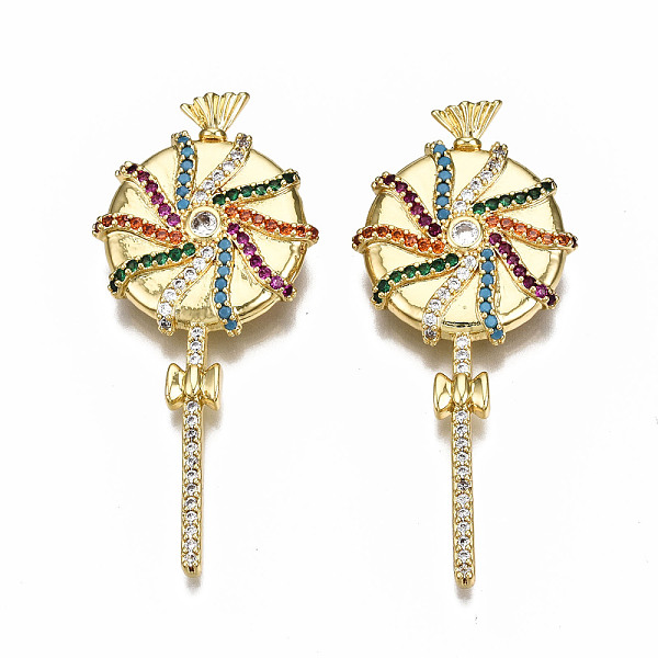 PandaHall Brass Micro Pave Cubic Zirconia Big Pendants, Nickel Free, Real 16K Gold Plated, Candy, Mixed Color, 56.5x25x8mm, Hole: 3x4mm..., Multicolor
PandaHall Brass Micro Pave Cubic Zirconia Big Pendants, Nickel Free, Real 16K Gold Plated, Candy, Mixed Color, 56.5x25x8mm, Hole: 3x4mm..., Multicolor