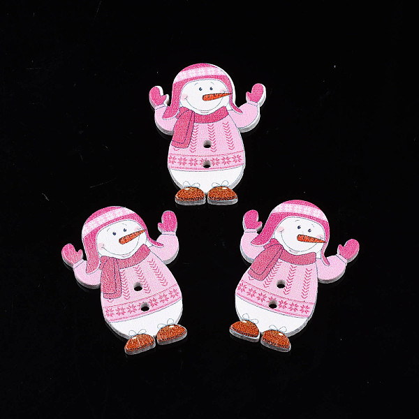 PandaHall Christmas 2-Hole Spray Painted Maple Wooden Buttons, Single-Sided Printed, Snowman, Hot Pink, 35x26x2mm, Hole: 1.8mm Wood Snowman
PandaHall Christmas 2-Hole Spray Painted Maple Wooden Buttons, Single-Sided Printed, Snowman, Hot Pink, 35x26x2mm, Hole: 1.8mm Wood Snowman