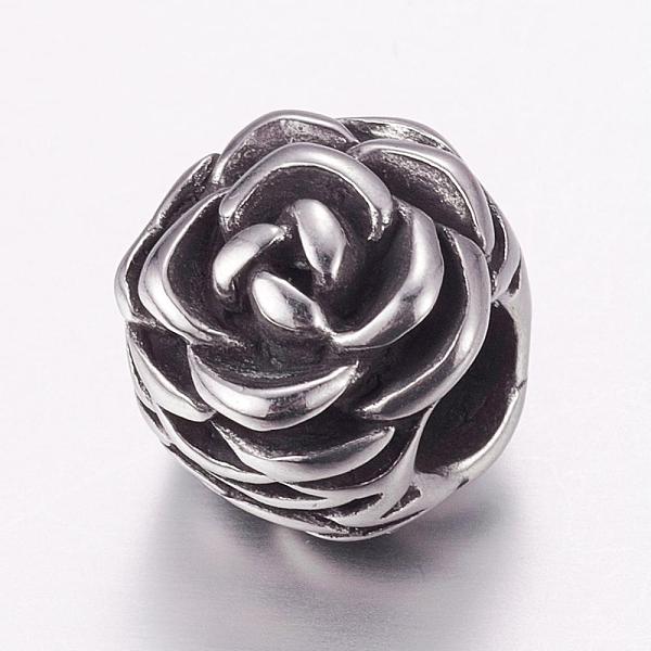 PandaHall 304 Stainless Steel European Beads, Large Hole Beads, Flower, Antique Silver, 12x13x12mm, Hole: 5.7~6mm 304 Stainless Steel Flower
PandaHall 304 Stainless Steel European Beads, Large Hole Beads, Flower, Antique Silver, 12x13x12mm, Hole: 5.7~6mm 304 Stainless Steel Flower