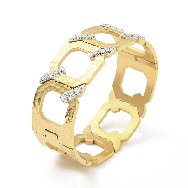 PandaHall 304 Stainless Steel Pave Crystal Rhinestone Hollow Out Hinged Bangles for Women, Golden, 7/8 inch(2.2cm), Inner Diameter: 2-3/8x2..., Clear
PandaHall 304 Stainless Steel Pave Crystal Rhinestone Hollow Out Hinged Bangles for Women, Golden, 7/8 inch(2.2cm), Inner Diameter: 2-3/8x2..., Clear