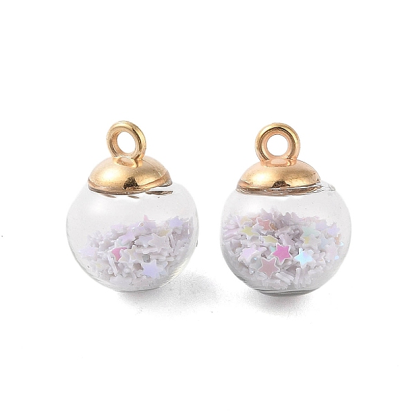 PandaHall Glass Round Pendants, with Plastic Finding and Foam Glitter, White, 21x16mm, Hole: 2.5mm Glass Round White
PandaHall Glass Round Pendants, with Plastic Finding and Foam Glitter, White, 21x16mm, Hole: 2.5mm Glass Round White