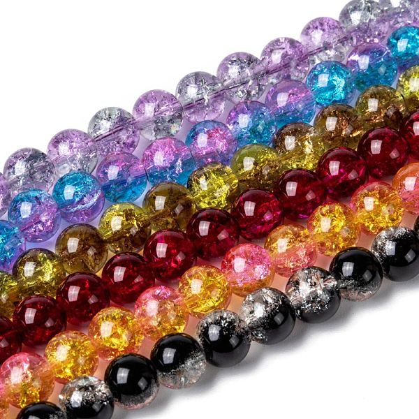 PandaHall Two Tone Crackle Glass Beads Strands, Round, Mixed Color, 8mm, Hole: 1.3~1.6mm, about 100pcs/strand, 31.4 inch Glass Round..., Multicolor
PandaHall Two Tone Crackle Glass Beads Strands, Round, Mixed Color, 8mm, Hole: 1.3~1.6mm, about 100pcs/strand, 31.4 inch Glass Round..., Multicolor