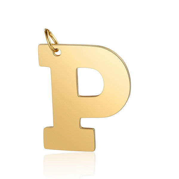 PandaHall 201 Stainless Steel Pendants, Letter, Golden, Letter.P, 29.5x25x1.5mm, Hole: 4.5mm 201 Stainless Steel Letter P
PandaHall 201 Stainless Steel Pendants, Letter, Golden, Letter.P, 29.5x25x1.5mm, Hole: 4.5mm 201 Stainless Steel Letter P