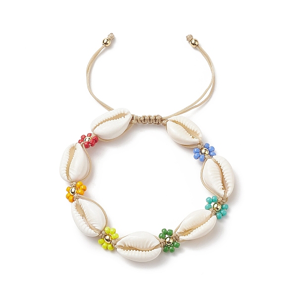 PandaHall Natural Cowrie Shell & Glass Seed Flower Braided Bead Bracelets for Women, Colorful, Inner Diameter: 2~3-5/8 inch(5~9.1cm) Shell
PandaHall Natural Cowrie Shell & Glass Seed Flower Braided Bead Bracelets for Women, Colorful, Inner Diameter: 2~3-5/8 inch(5~9.1cm) Shell