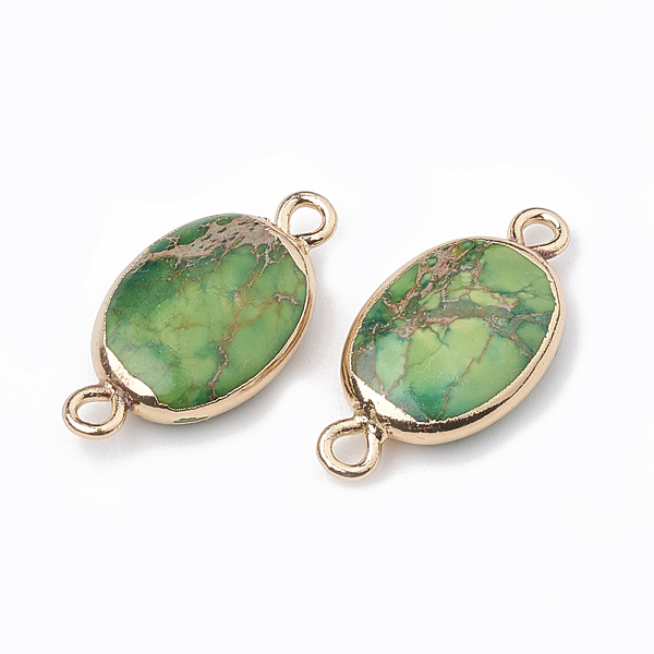 PandaHall Electroplate Natural Regalite/Imperial Jasper/Sea Sediment Jasper Links connectors, with Alloy Findings, Oval, Lime Green...
PandaHall Electroplate Natural Regalite/Imperial Jasper/Sea Sediment Jasper Links connectors, with Alloy Findings, Oval, Lime Green...