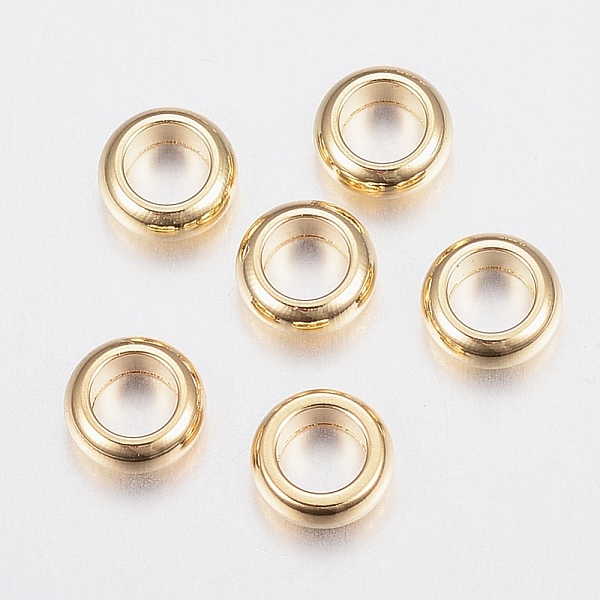 PandaHall 304 Stainless Steel Spacer Beads, Rondelle, Golden, 3x1.2mm, Hole: 1.8mm 304 Stainless Steel Rondelle
PandaHall 304 Stainless Steel Spacer Beads, Rondelle, Golden, 3x1.2mm, Hole: 1.8mm 304 Stainless Steel Rondelle