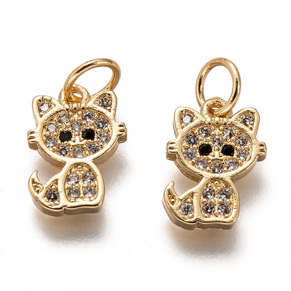 PandaHall Brass Micro Pave Clear Cubic Zirconia Charms, Long-Lasting Plated, with Jump Ring, Cat, Golden, 11.5x8x2mm, Jump Ring: 5x1mm, 3mm...
PandaHall Brass Micro Pave Clear Cubic Zirconia Charms, Long-Lasting Plated, with Jump Ring, Cat, Golden, 11.5x8x2mm, Jump Ring: 5x1mm, 3mm...