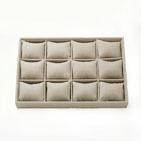 PandaHall Wood Covered with Hemp Jewelry Bracelet Displays, 12 Grids Pillows Tray Jewelry Storage Holder, Cuboid, Gainsboro, 352x243x41mm..., Gray
PandaHall Wood Covered with Hemp Jewelry Bracelet Displays, 12 Grids Pillows Tray Jewelry Storage Holder, Cuboid, Gainsboro, 352x243x41mm..., Gray
