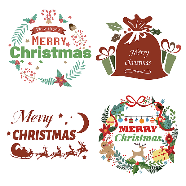 PandaHall PVC Wall Sticker, for Window or Stairway Home Decoration, Square, Christmas Wreath, 18x18x0.03cm, 4pcs/set Paper Christmas Wreath
PandaHall PVC Wall Sticker, for Window or Stairway Home Decoration, Square, Christmas Wreath, 18x18x0.03cm, 4pcs/set Paper Christmas Wreath