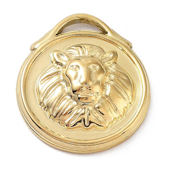 PandaHall 304 Stainless Steel Pendants, Flat Round with Lion Charm, Golden, 22x19x5mm, Hole: 6.5x1.5mm 304 Stainless Steel Flat Round
PandaHall 304 Stainless Steel Pendants, Flat Round with Lion Charm, Golden, 22x19x5mm, Hole: 6.5x1.5mm 304 Stainless Steel Flat Round
