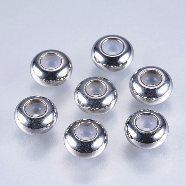 PandaHall 201 Stainless Steel Beads, with Plastic, Slider Beads, Stopper Beads, Rondelle, Stainless Steel Color, 7x3.5mm, Hole: 1mm 201...
PandaHall 201 Stainless Steel Beads, with Plastic, Slider Beads, Stopper Beads, Rondelle, Stainless Steel Color, 7x3.5mm, Hole: 1mm 201...