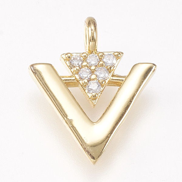 PandaHall Brass Micro Pave Cubic Zirconia Charms, Triangle, Golden, 13x11x3mm, Hole: 1.5mm Brass+Cubic Zirconia Triangle
PandaHall Brass Micro Pave Cubic Zirconia Charms, Triangle, Golden, 13x11x3mm, Hole: 1.5mm Brass+Cubic Zirconia Triangle