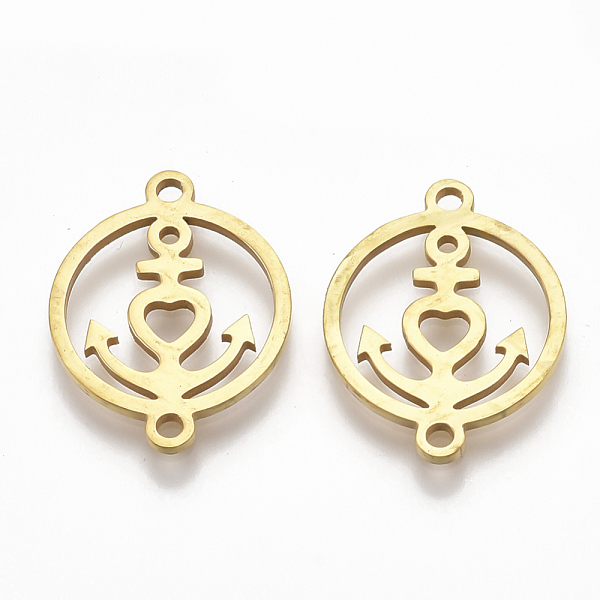 PandaHall 201 Stainless Steel Links connectors, Laser Cut Links, Flat Round with Anchor, Golden, 18x14x1mm, Hole: 1mm 201 Stainless Steel...
PandaHall 201 Stainless Steel Links connectors, Laser Cut Links, Flat Round with Anchor, Golden, 18x14x1mm, Hole: 1mm 201 Stainless Steel...